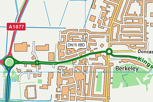 DN15 8BD map - OS VectorMap District (Ordnance Survey)