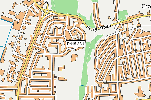 DN15 8BU map - OS VectorMap District (Ordnance Survey)
