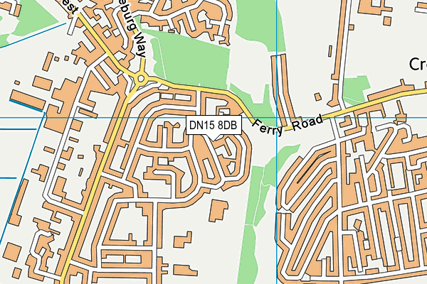 DN15 8DB map - OS VectorMap District (Ordnance Survey)