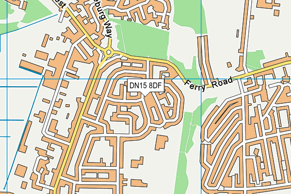 DN15 8DF map - OS VectorMap District (Ordnance Survey)