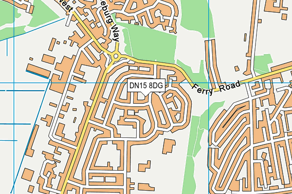 DN15 8DG map - OS VectorMap District (Ordnance Survey)