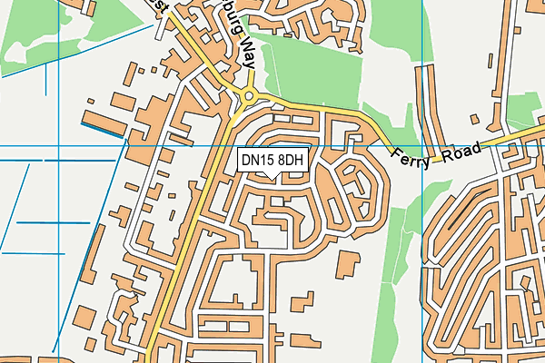 DN15 8DH map - OS VectorMap District (Ordnance Survey)
