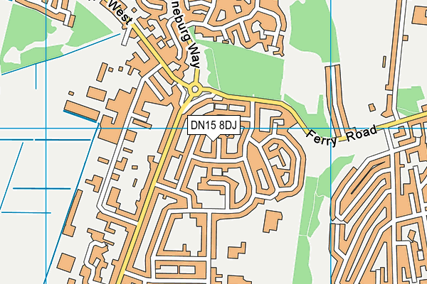 DN15 8DJ map - OS VectorMap District (Ordnance Survey)