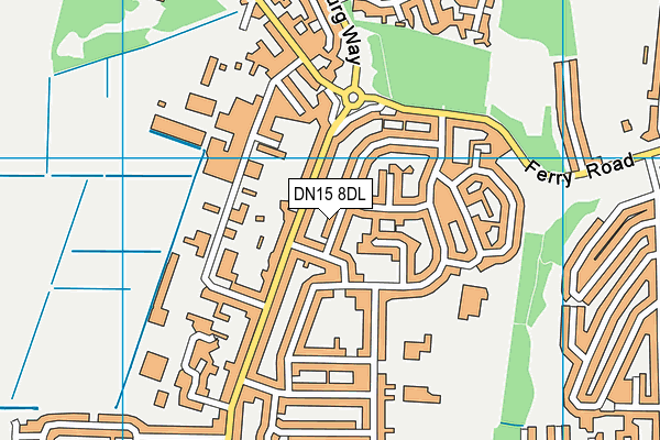 DN15 8DL map - OS VectorMap District (Ordnance Survey)