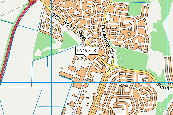 DN15 8DS map - OS VectorMap District (Ordnance Survey)