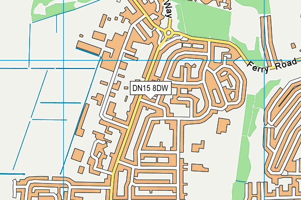 DN15 8DW map - OS VectorMap District (Ordnance Survey)