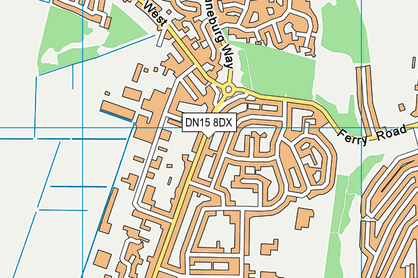 DN15 8DX map - OS VectorMap District (Ordnance Survey)