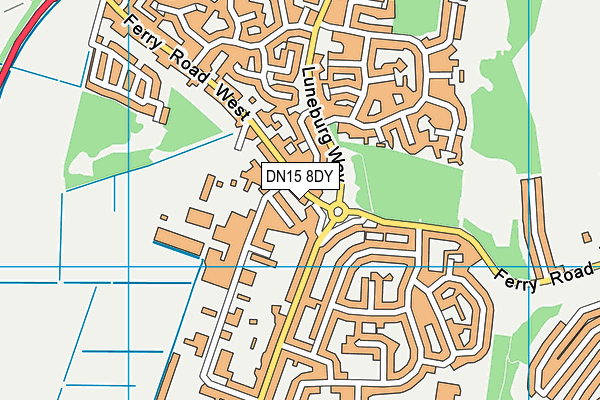 DN15 8DY map - OS VectorMap District (Ordnance Survey)