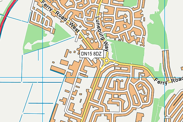 DN15 8DZ map - OS VectorMap District (Ordnance Survey)