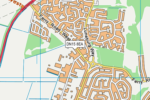 DN15 8EA map - OS VectorMap District (Ordnance Survey)