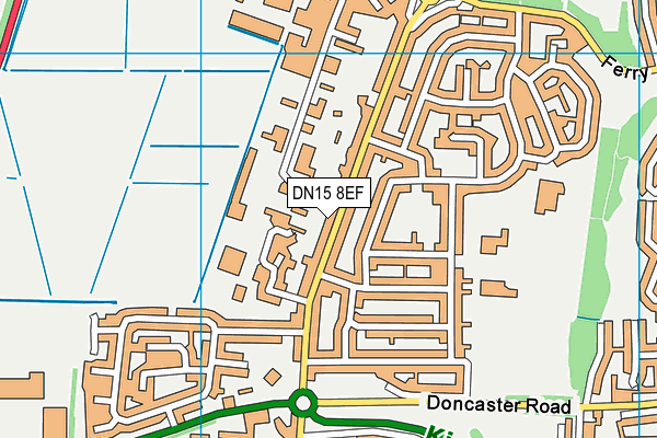 DN15 8EF map - OS VectorMap District (Ordnance Survey)