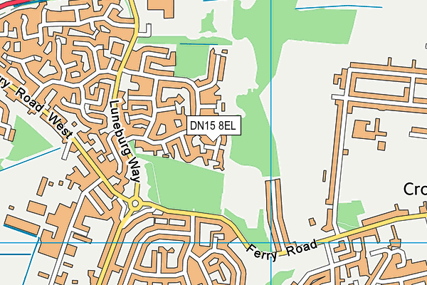 DN15 8EL map - OS VectorMap District (Ordnance Survey)