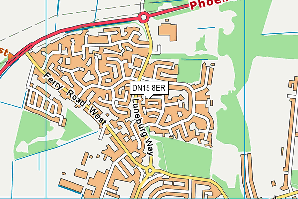 DN15 8ER map - OS VectorMap District (Ordnance Survey)