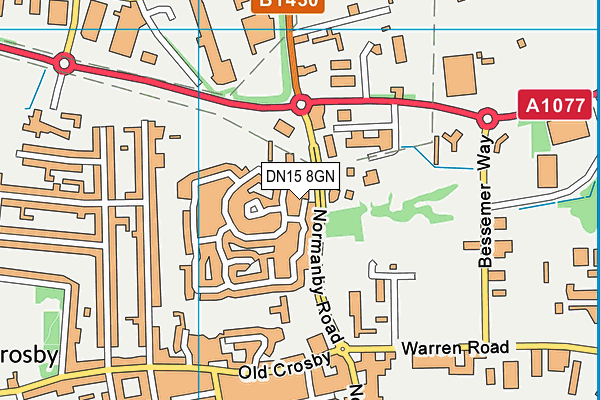 DN15 8GN map - OS VectorMap District (Ordnance Survey)