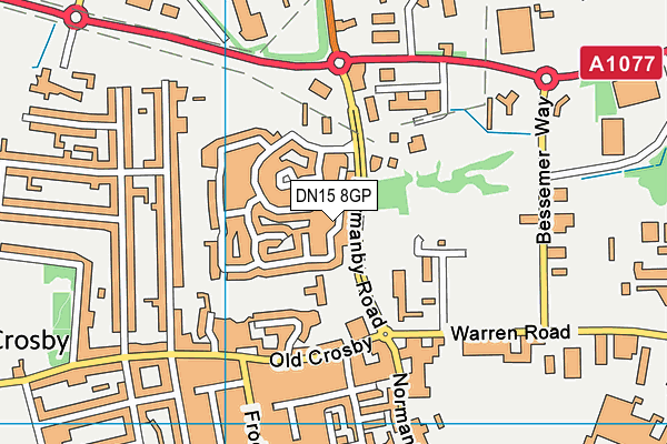 DN15 8GP map - OS VectorMap District (Ordnance Survey)