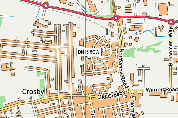 DN15 8GW map - OS VectorMap District (Ordnance Survey)