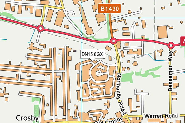 DN15 8GX map - OS VectorMap District (Ordnance Survey)
