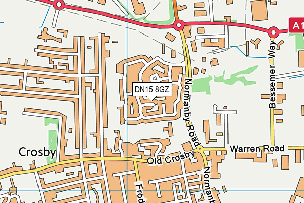 DN15 8GZ map - OS VectorMap District (Ordnance Survey)