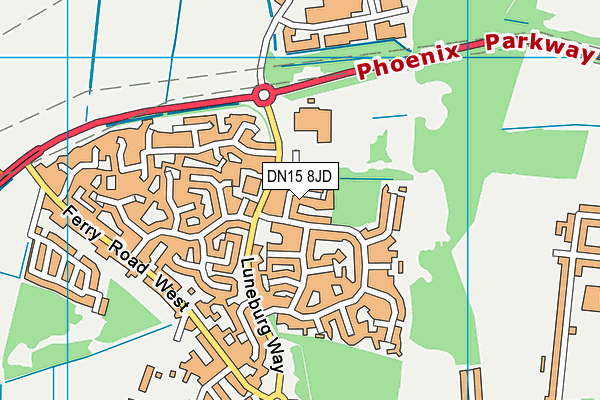 DN15 8JD map - OS VectorMap District (Ordnance Survey)