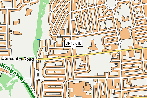 DN15 8JE map - OS VectorMap District (Ordnance Survey)