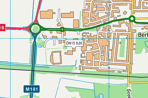 DN15 8JH map - OS VectorMap District (Ordnance Survey)