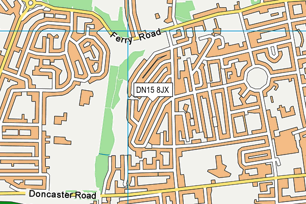 DN15 8JX map - OS VectorMap District (Ordnance Survey)