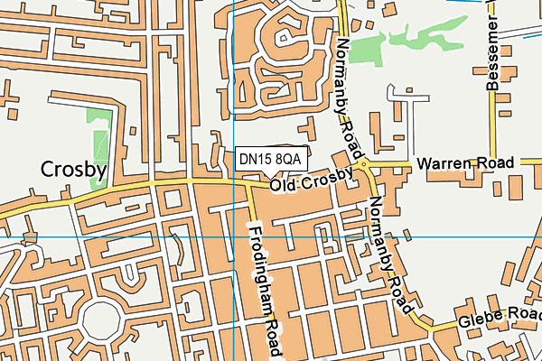 DN15 8QA map - OS VectorMap District (Ordnance Survey)
