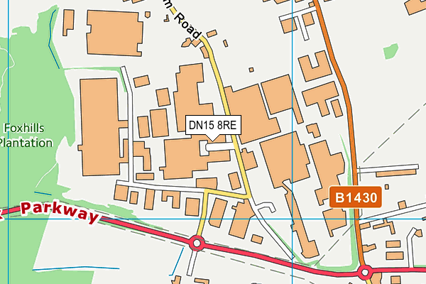 DN15 8RE map - OS VectorMap District (Ordnance Survey)