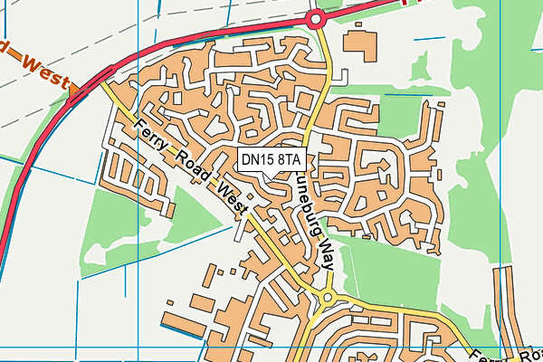 DN15 8TA map - OS VectorMap District (Ordnance Survey)