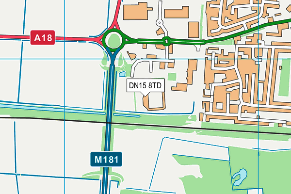 DN15 8TD map - OS VectorMap District (Ordnance Survey)