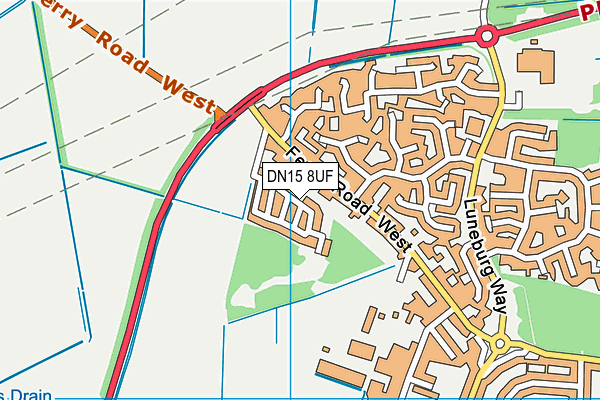 DN15 8UF map - OS VectorMap District (Ordnance Survey)