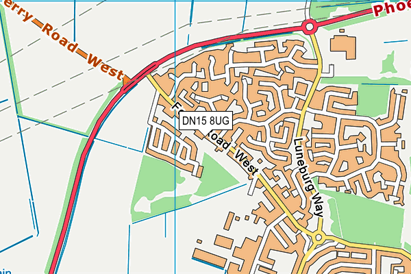 DN15 8UG map - OS VectorMap District (Ordnance Survey)