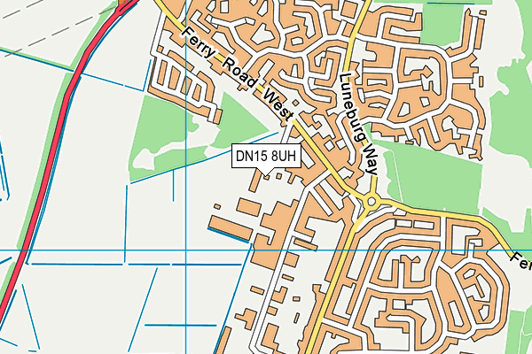 DN15 8UH map - OS VectorMap District (Ordnance Survey)