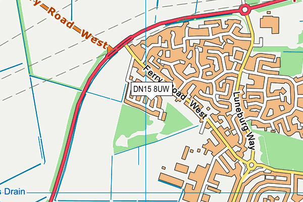 DN15 8UW map - OS VectorMap District (Ordnance Survey)