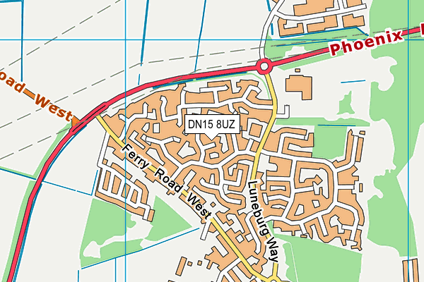 DN15 8UZ map - OS VectorMap District (Ordnance Survey)