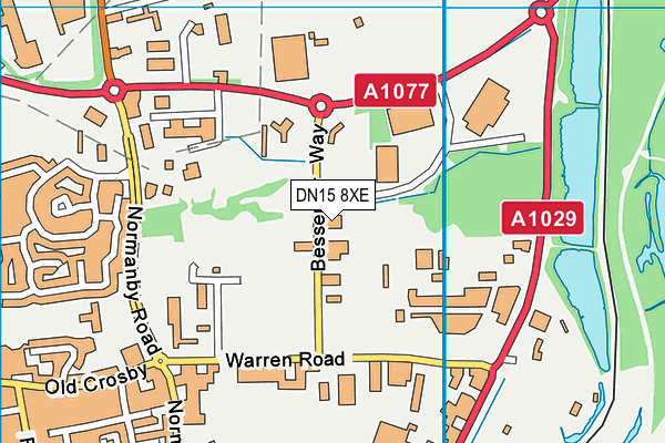 DN15 8XE map - OS VectorMap District (Ordnance Survey)