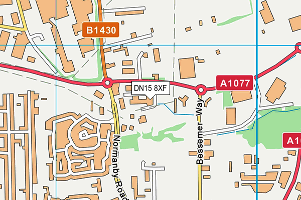 DN15 8XF map - OS VectorMap District (Ordnance Survey)
