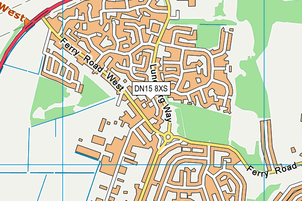 DN15 8XS map - OS VectorMap District (Ordnance Survey)