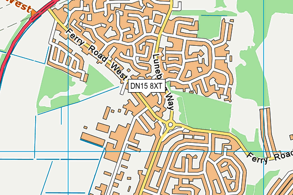 DN15 8XT map - OS VectorMap District (Ordnance Survey)