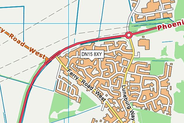 DN15 8XY map - OS VectorMap District (Ordnance Survey)