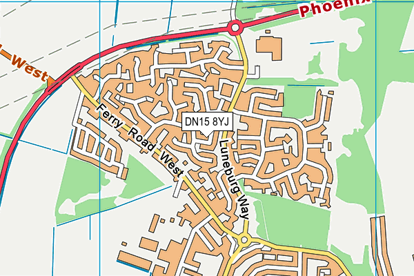 DN15 8YJ map - OS VectorMap District (Ordnance Survey)