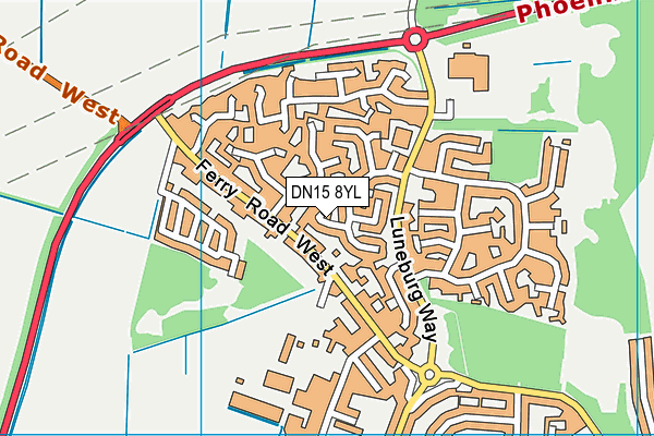 DN15 8YL map - OS VectorMap District (Ordnance Survey)