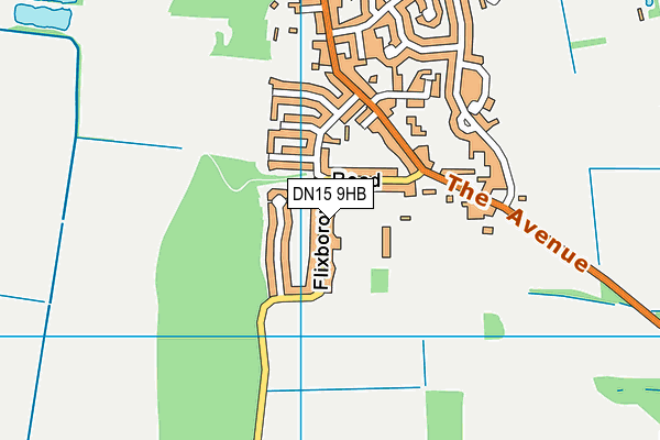 DN15 9HB map - OS VectorMap District (Ordnance Survey)