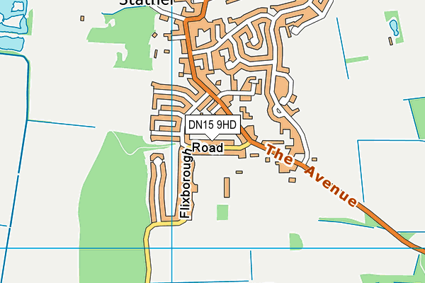 DN15 9HD map - OS VectorMap District (Ordnance Survey)