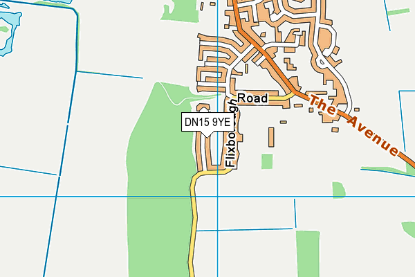 DN15 9YE map - OS VectorMap District (Ordnance Survey)