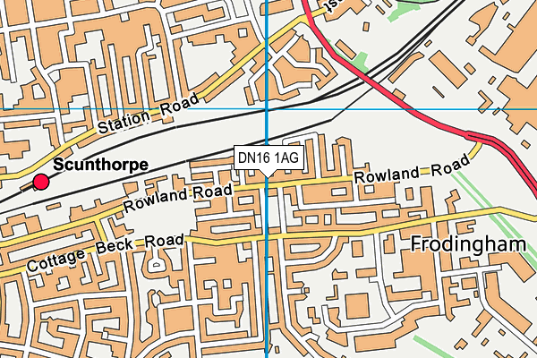 DN16 1AG map - OS VectorMap District (Ordnance Survey)