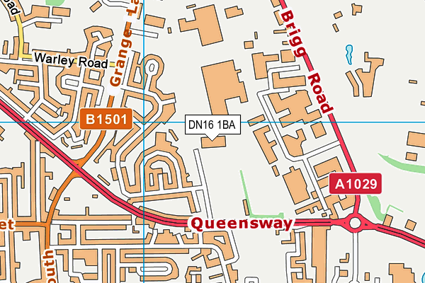 DN16 1BA map - OS VectorMap District (Ordnance Survey)