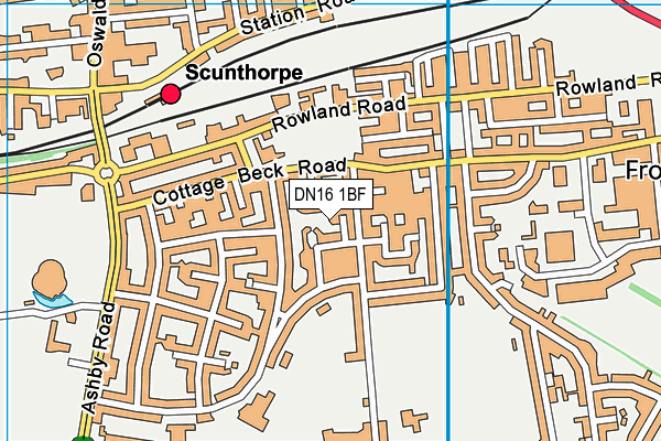 DN16 1BF map - OS VectorMap District (Ordnance Survey)