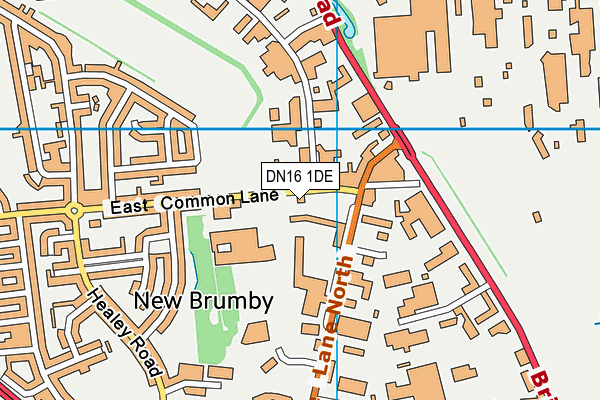 DN16 1DE map - OS VectorMap District (Ordnance Survey)