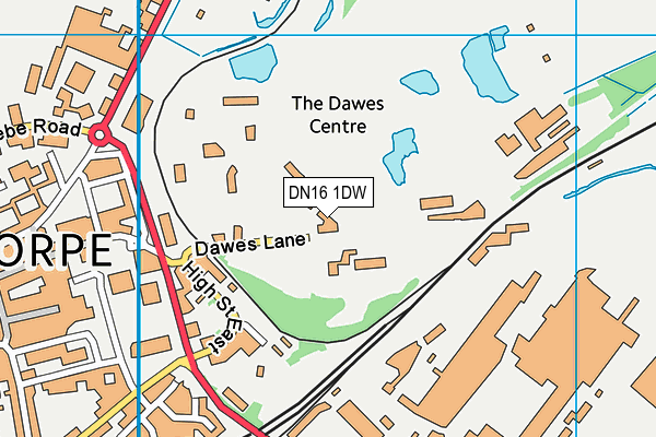 DN16 1DW map - OS VectorMap District (Ordnance Survey)